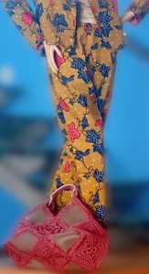 Trousers of women's suit with african flowers